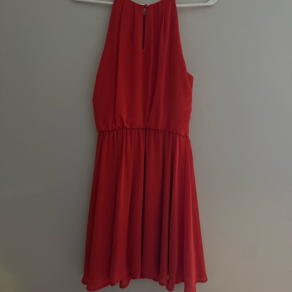 LUSH EUC Rain Halter Red Dress Fit & Flare Mini Size M VALENTINE’s - Picture 4 of 5